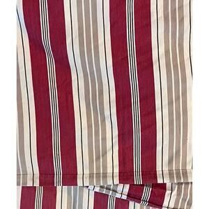 POTTERY BARN DUVET COVER Stripe French Nautical Red Ivory Tan 100% COTTON 78x86